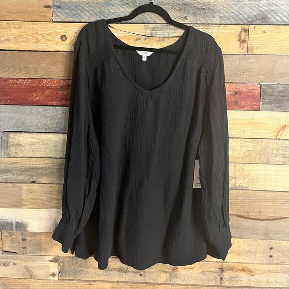 Terra & Sky Black‎ Top Size 2X - Picture 1 of 8
